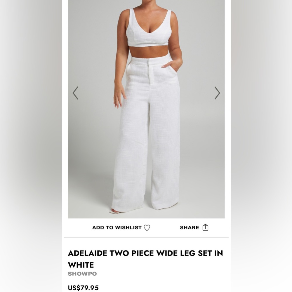 Adelaide two piece wide leg set